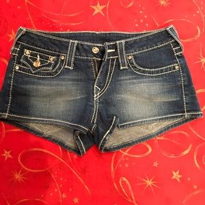 True religion blue shorts With Swarovski crystal